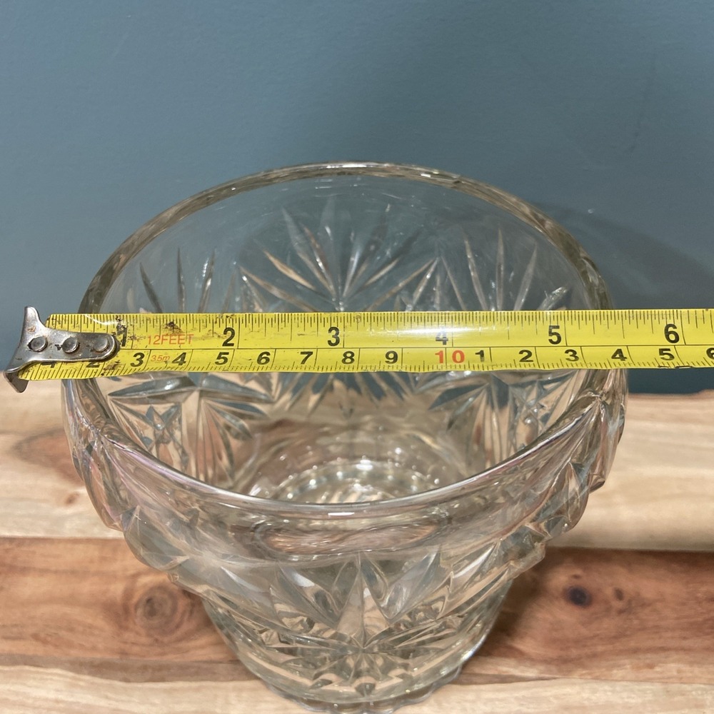 Kokomo Glass? EAPG Blocked Star Pattern Biscuit Jar Vase Bowl Early American - Picture 5 of 6